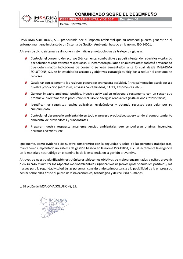 Comunicado ambiental